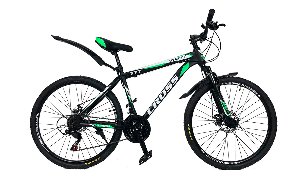 Фотография Велосипед Cross Street  26" 2021, размер М, черно-зеленый